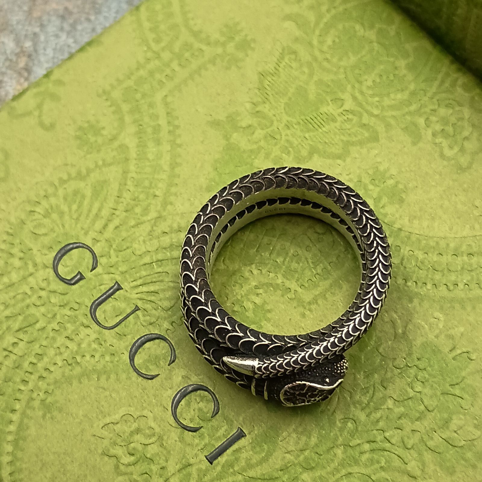 GUCCI グッチ ガーデン スネーク リング 18号 メンズ シルバー 925