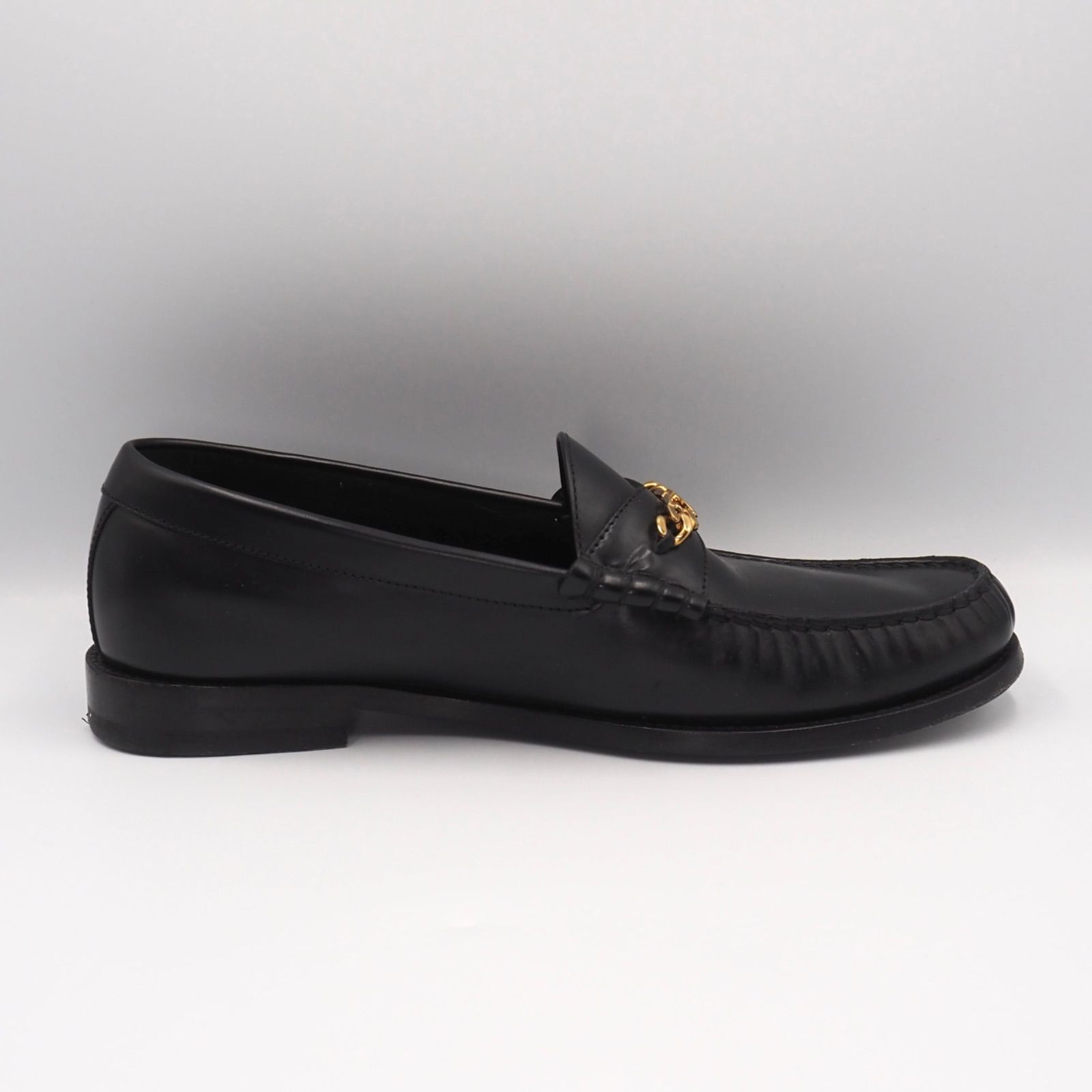 CELINE トリオンフ チェーン ローファー カーフレザー ブラック