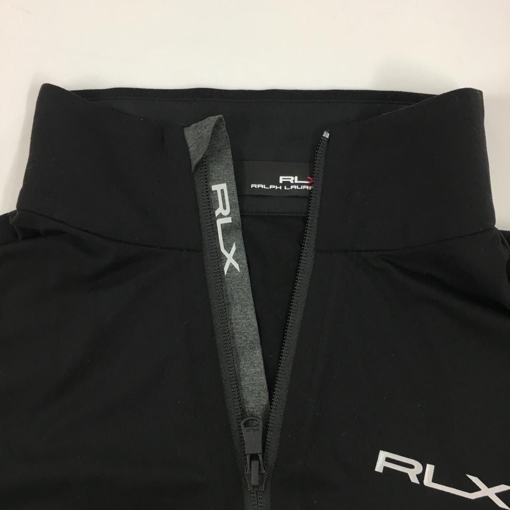 超美品】RLXラルフローレン 長袖ハイネックシャツ 黒×グレー ロゴ