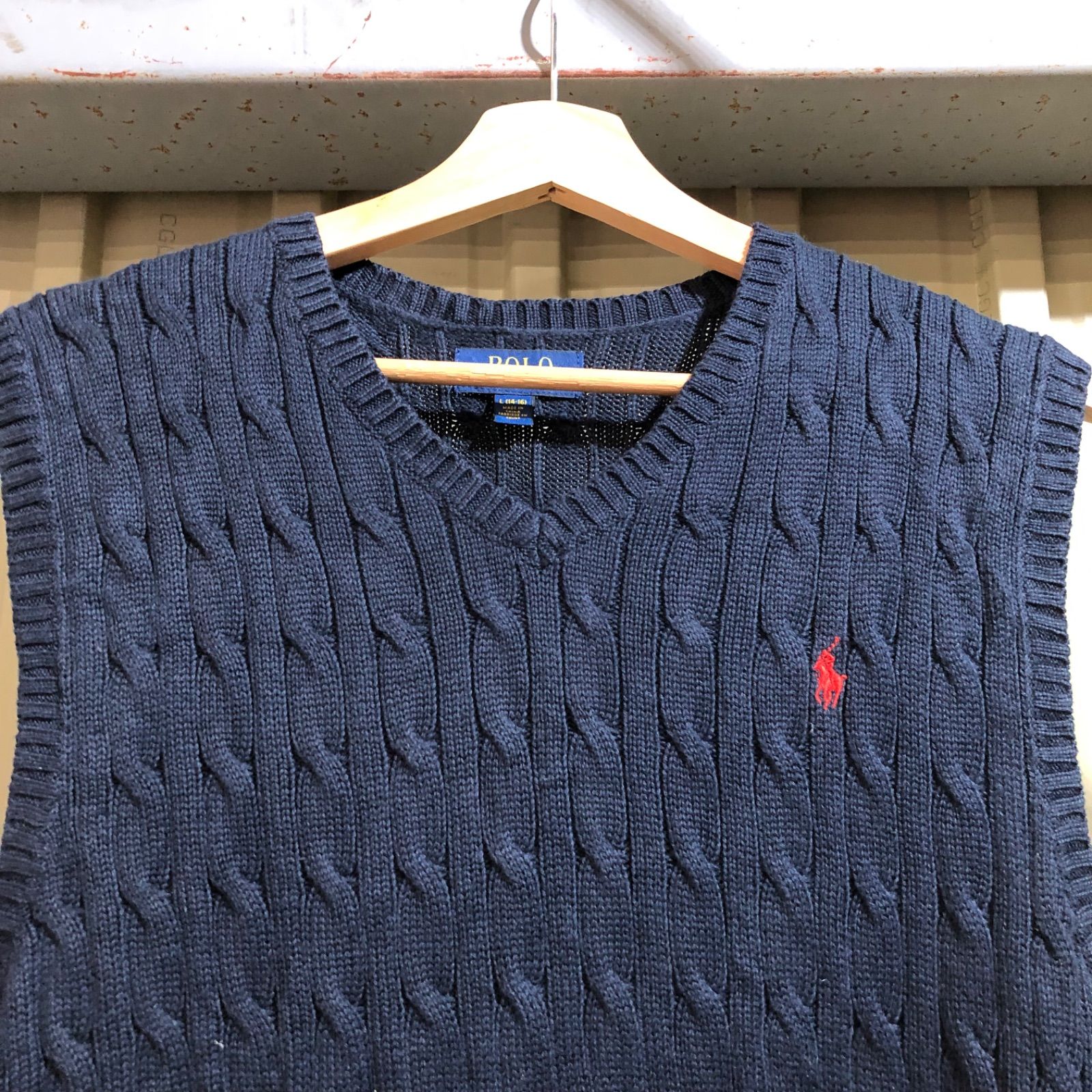 1055 POLO RALPH LAUREN セーターベスト ネイビー L ポロラルフ