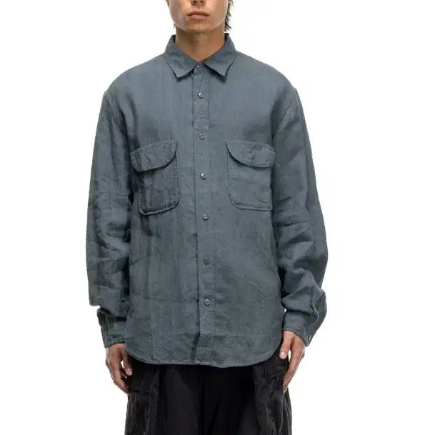 Kapital リネン　クリップシャツ(ブルーグレー, size4) 新品）KAPITAL キャピタル リネン クリップシャツ ブルーグレー 4