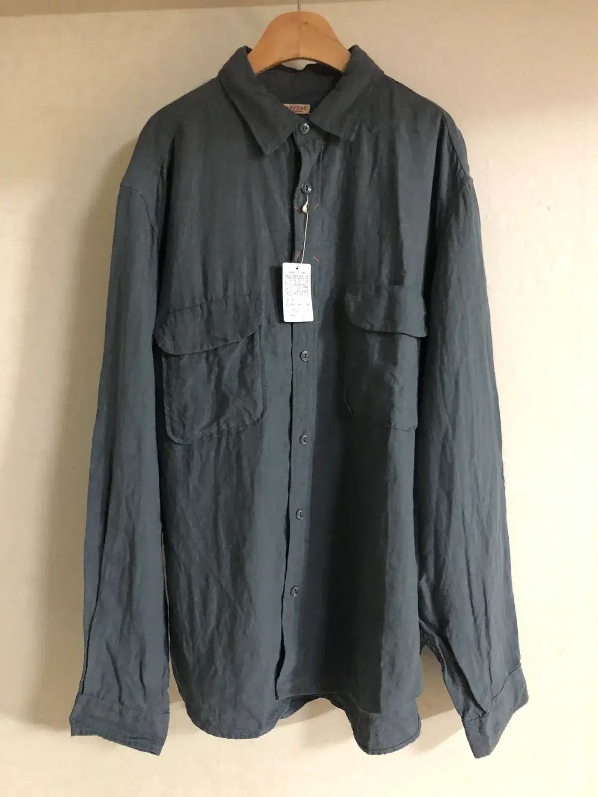 Kapital リネン　クリップシャツ(ブルーグレー, size4) 新品）KAPITAL キャピタル リネン クリップシャツ ブルーグレー 4