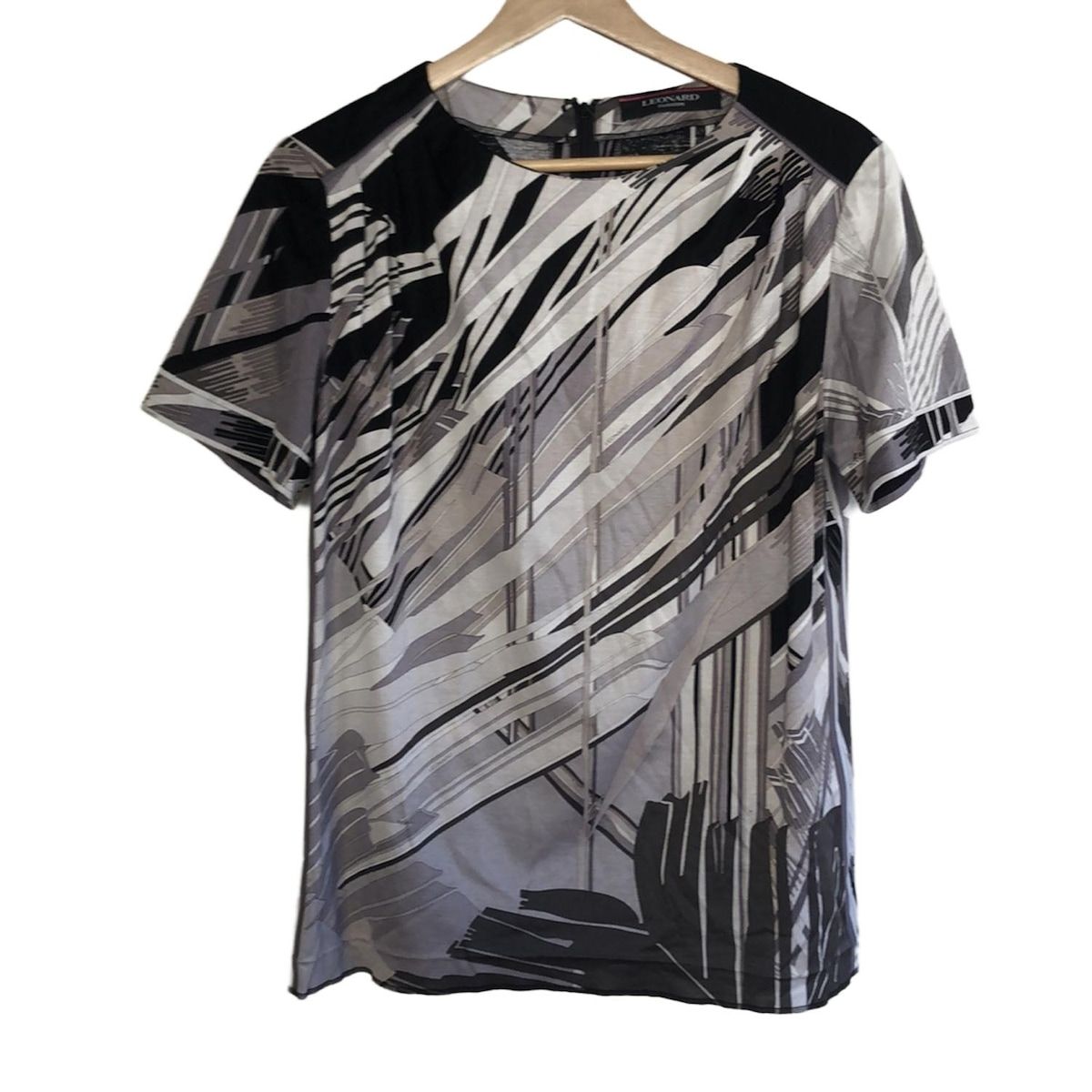 LEONARD(レオナール) 半袖カットソー サイズ38 M レディース - 白×黒