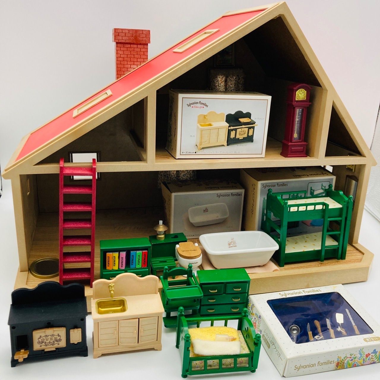 シルバニア　中古小物① 中古 シルバニアファミリー デラックスハウス 家具 小物 セット まとめ