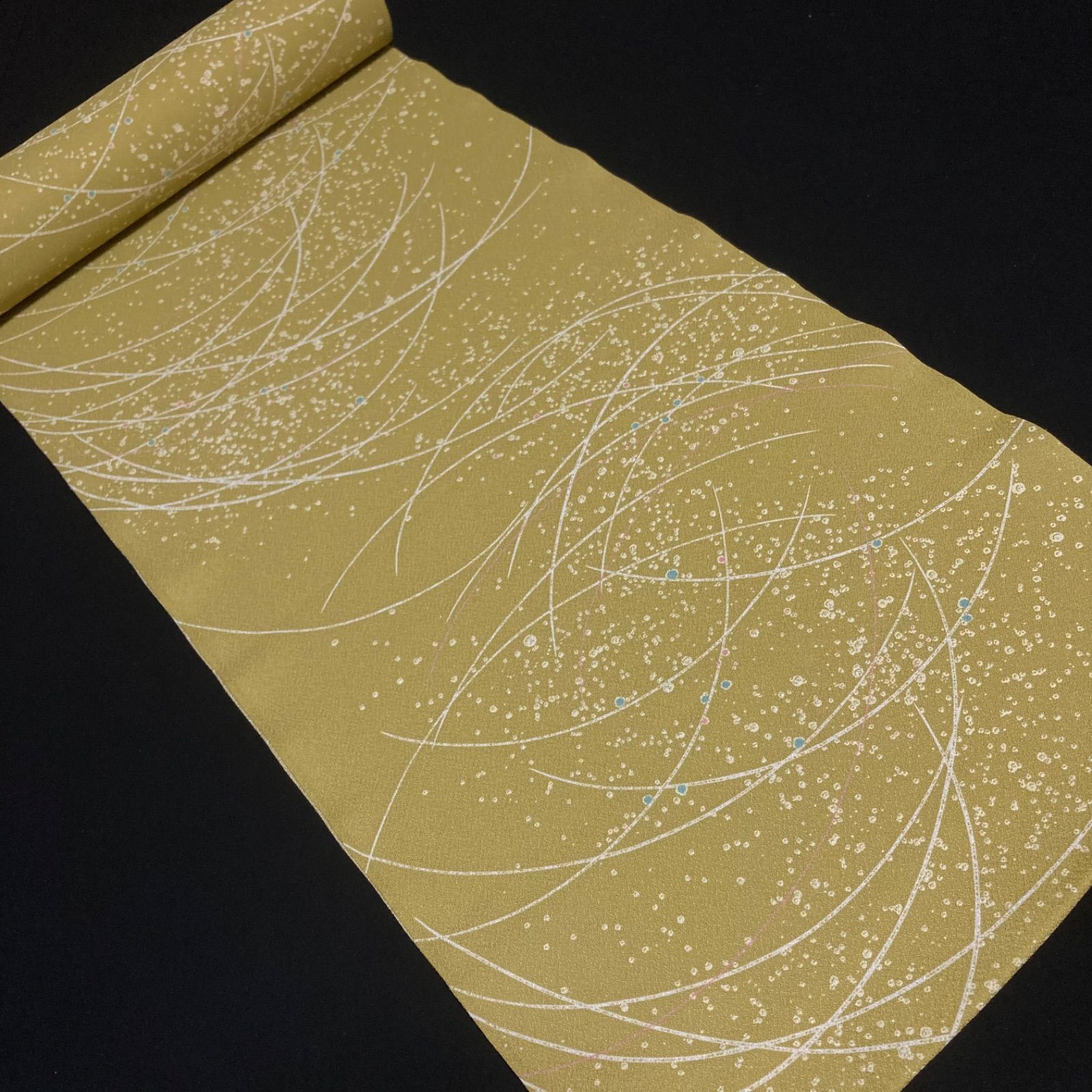 着物と帯オレンジ y 120◾️割と なポリエステル化繊着尺反物5点◾️