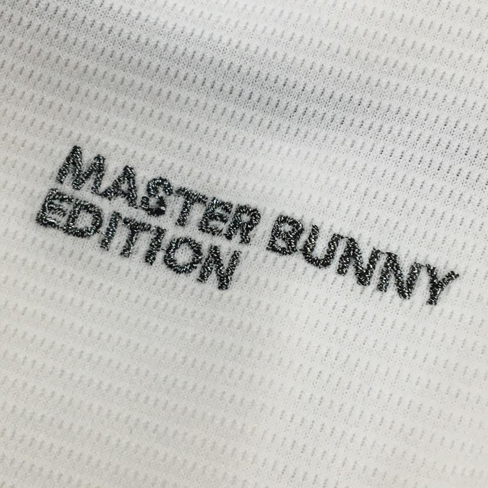 美品】マスターバニー 長袖ポロシャツ 白 ロゴ黒 メンズ 6(XL) ゴルフ
