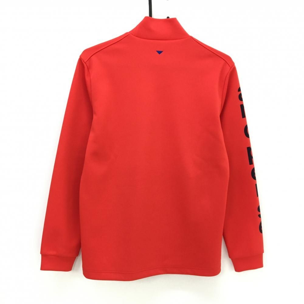 超美品】アンパスィ 長袖ハイネックシャツ レッド 袖ロゴ ワッペン