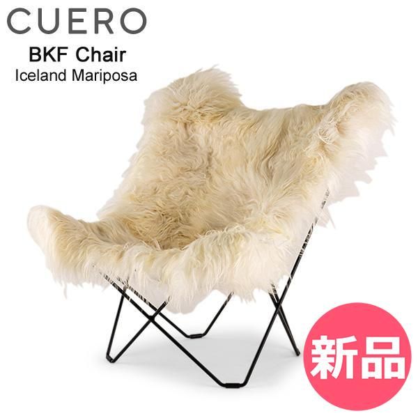 クエロ Cuero BKFチェア 椅子 バタフライチェア Iceland Mariposa アイスランド マリポサ シープスキン ロング 北欧 おしゃれ イス チェア ファー ふわふわ ムートン ホワ 1 CUE-92