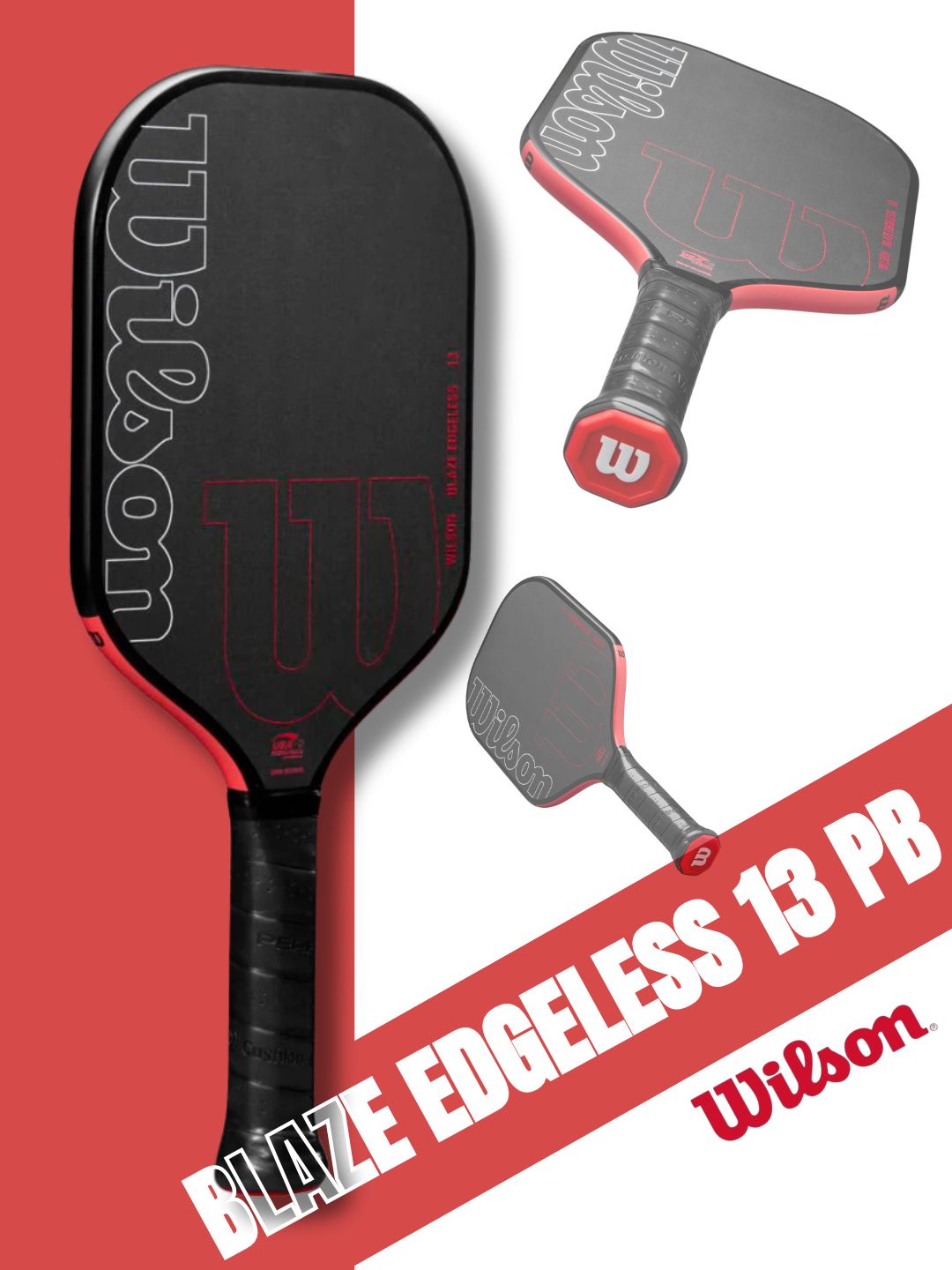 美品　Wilson BLAZE EDGELESS 13mm ピックルボールパドル ウイルソン Wilson ピックルボールパドル BLAZE EDGELESS 13 WR180911