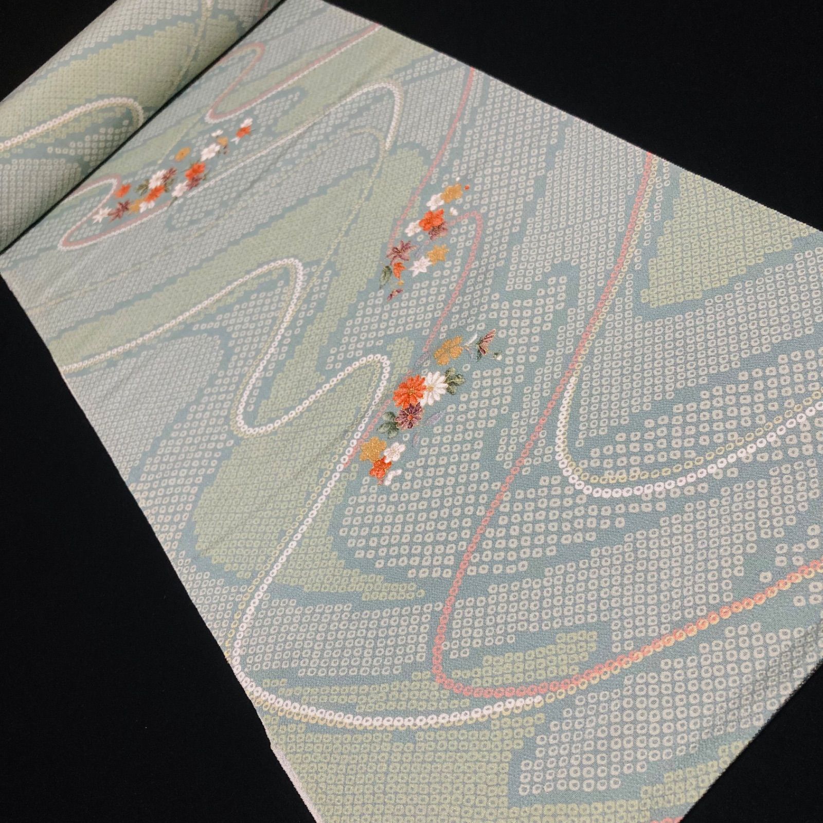 着物と帯オレンジ y 122◾️割と なポリエステル化繊着尺反物5点◾️