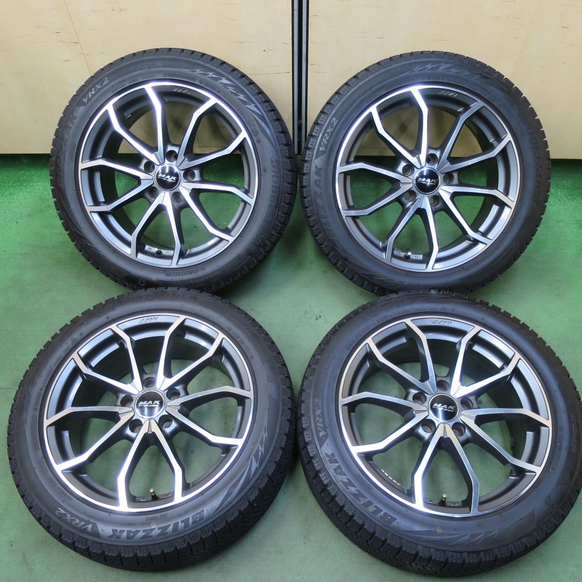 バリ溝 22年 9 5分 アウディ 等 MAK LOWE FF SERIES 225 50 R 17 スタッドレス ブリヂストン ブリザック VRX 2 レーヴェ 17インチ PCD 112 5 H ス