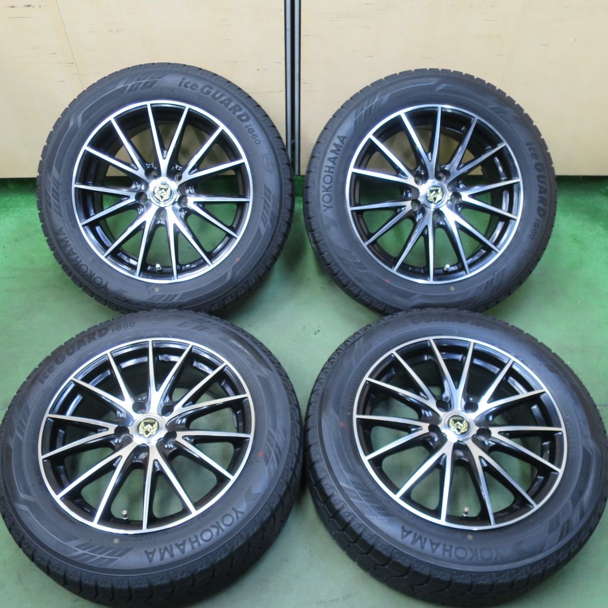 バリ溝 21年 キレイ 9分 スタッドレス 215 60 R 17 ヨコハマ アイスガード iG RiZLEY ライツレー 17インチ PCD 114 3 5 H ス