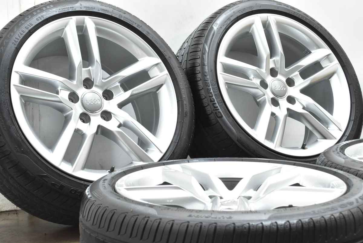 程度良好 アウディ 8 T型 A 5 S line 18 in J 29 PCD 112 ピレリ チントゥラートP 7 245 40 R 品番 AUDI承認タイヤ