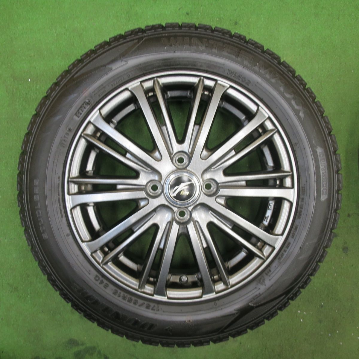  バリ溝 22年 キレイ 9 5分 スタッドレス 175 65 R 15 ダンロップ ウインターマックス WM 02 Fang ファング 15インチ PCD 100 4 H ス 15インチ タイヤ ホイールセット