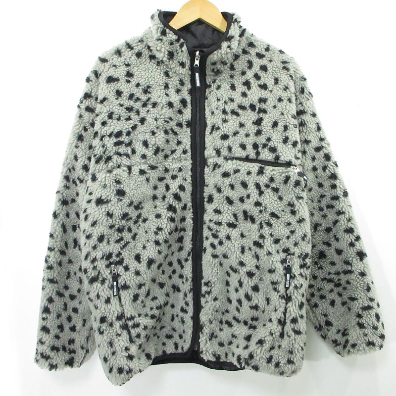 ワコマリア レオパード柄リバーシブルボアジャケット LEOPARD BOA FLEECE JACKET グレー サイズ XL 96