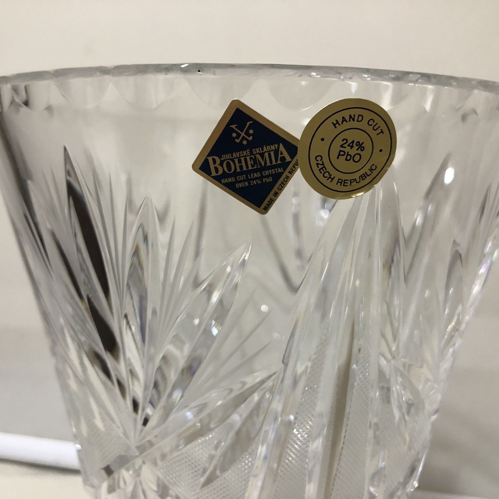 ☆357 未使用 ボヘミア クリスタルガラス 花瓶 BOHEMIA GLASS LASKA