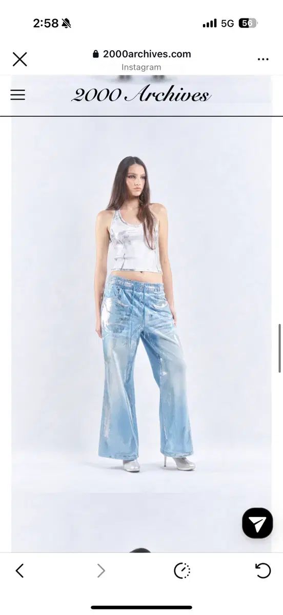 2000ブルーアーカイブ DENIM METALLIC SWEATPANTS