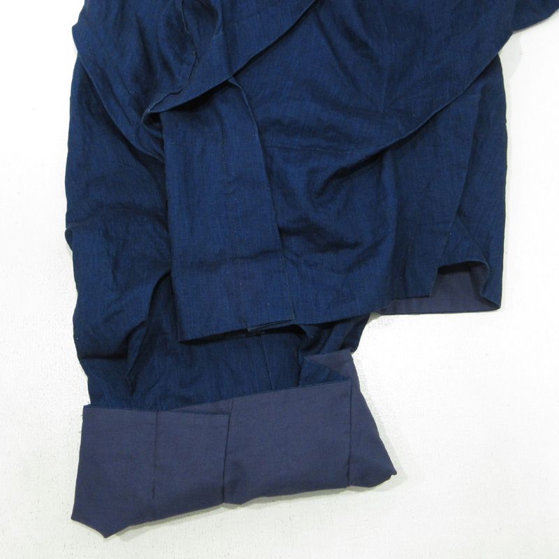  Yohji Yamamoto POUR HOMME ヨウジヤマモトプールオム L S BIG TUCK PANTS ビッグタックパンツ リネンパンツ HZ P 49 316 ネイビー インディゴ サイズ 2 108 その他 メンズ