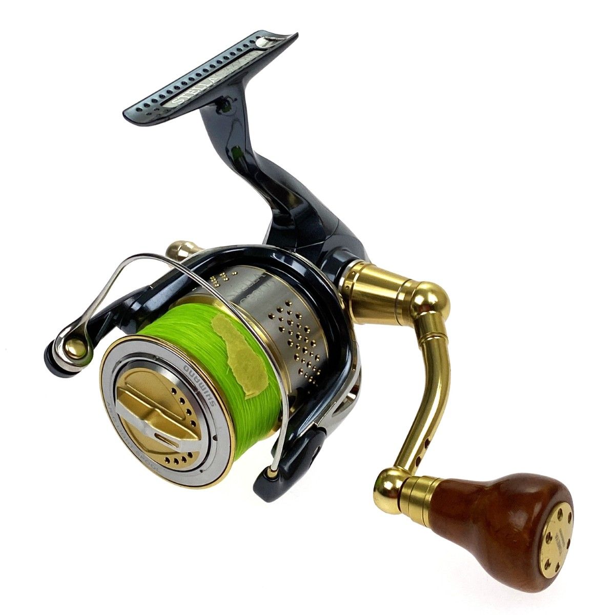 SHIMANO シマノ 10 ステラ C 3000 HG 02434 木製ハンドルノブ リールスタンド付き