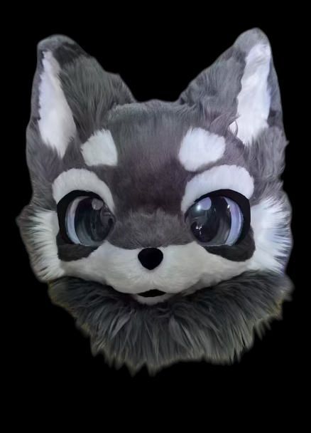 着ぐるみヘッド 猫 NO.444 ダークグレー 全頭ヘッド ケモノ ファースーツ ぬいぐるみ コスプレ コスチューム kigurumi