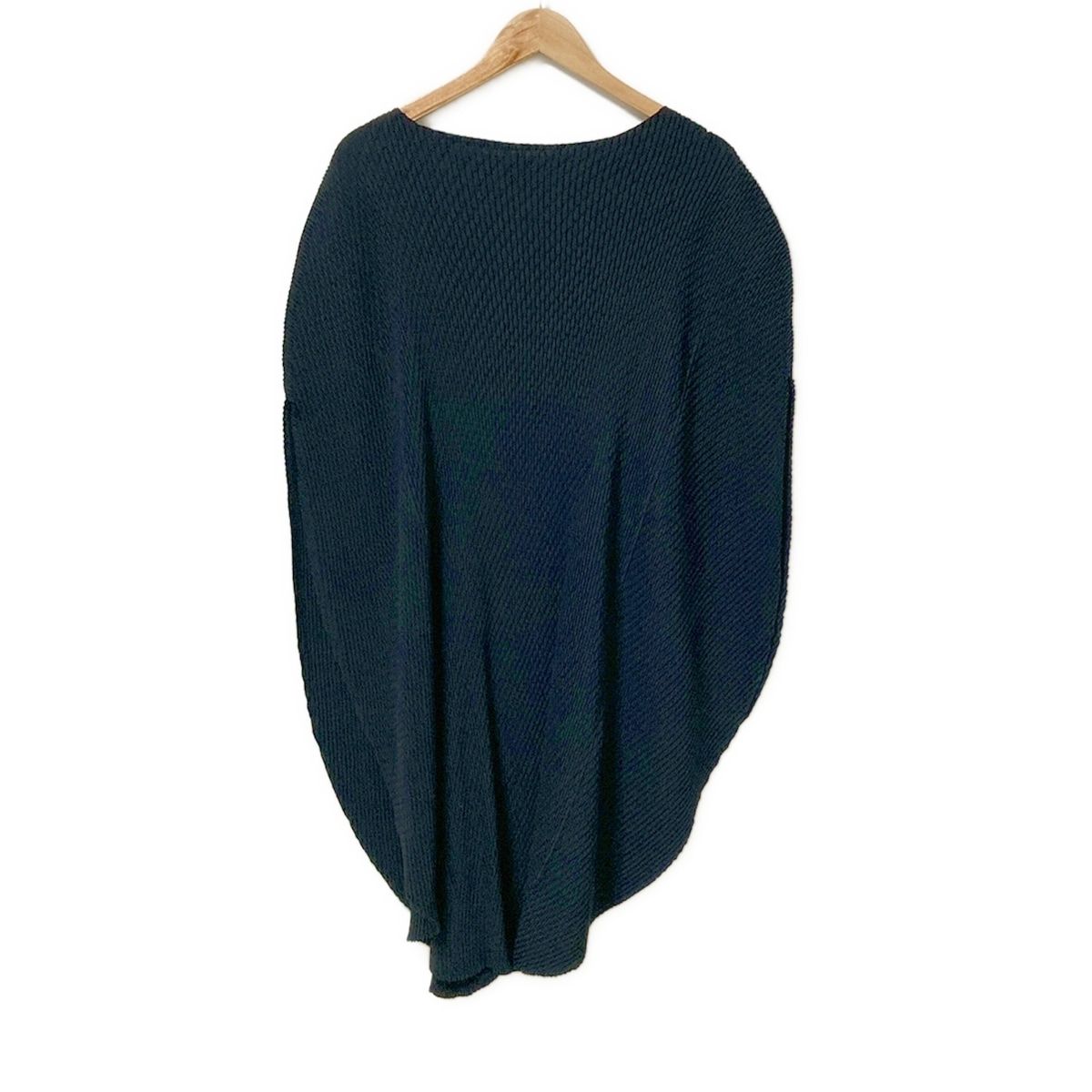 イッセイミヤケ　ワンピース　光沢　サイズ2 希少・美品 】イッセイミヤケ ベイクドストレッチ ロングワンピース