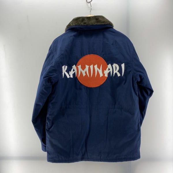 中古】KAMINARI MOTORS 刺繍 ドカジャン ネイビー size M カミナリ