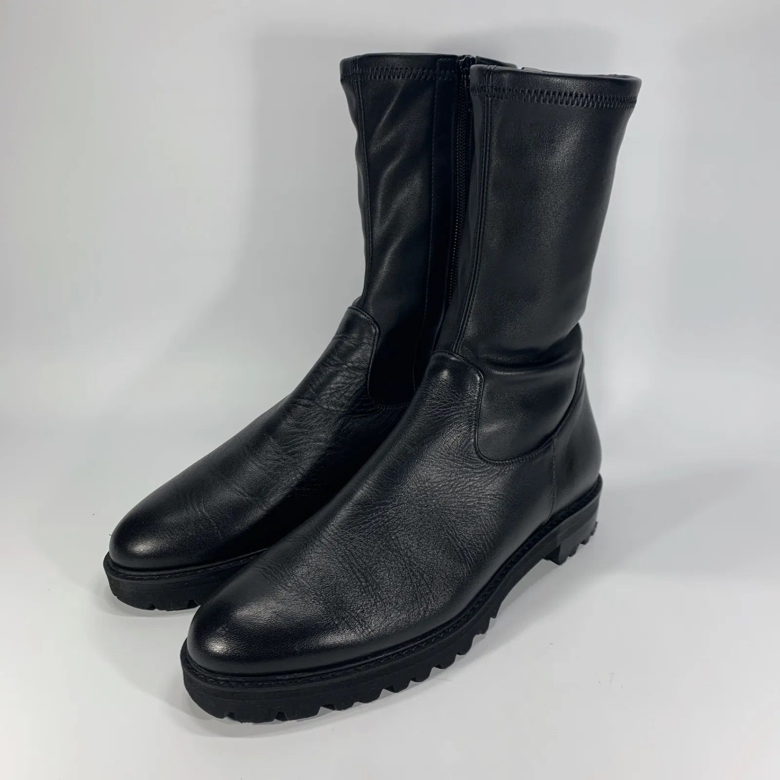 DIANA ダイアナ ストレッチ ショートブーツ サイドジップ ブラック 25