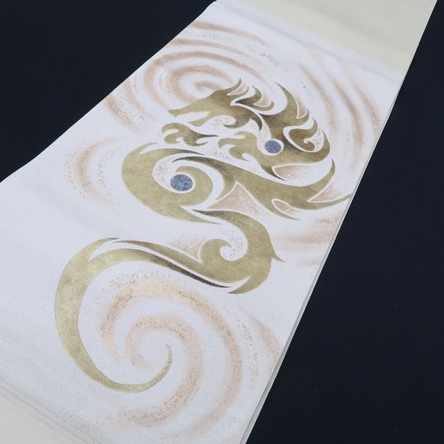 ❁tomihisa❁ ドラゴン 龍 螺鈿 異彩を放って視線を釘付け いつもと違う自分に出逢う 着物 正絹 袋帯 5176