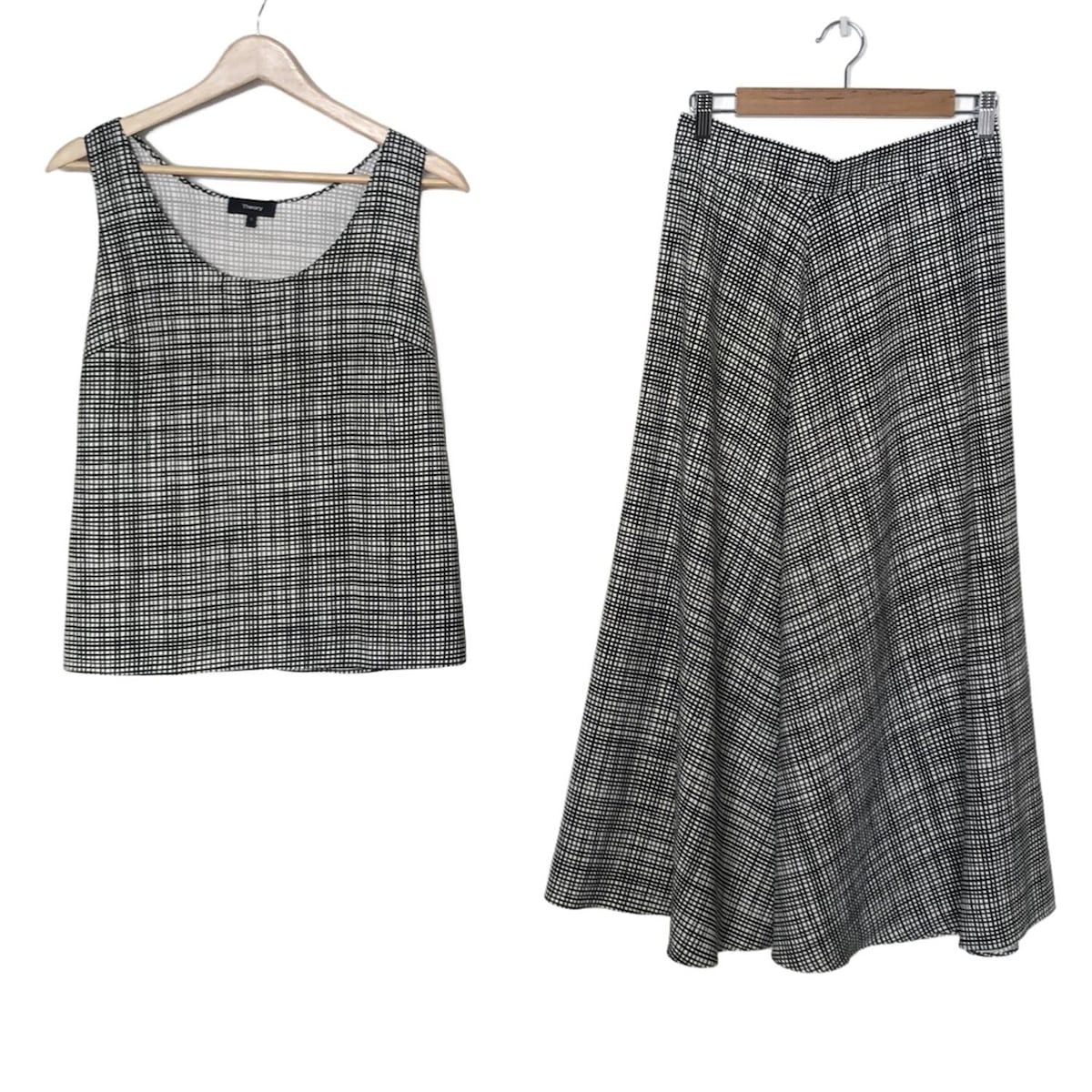 theory セオリー スカートセットアップ レディース - 白×黒