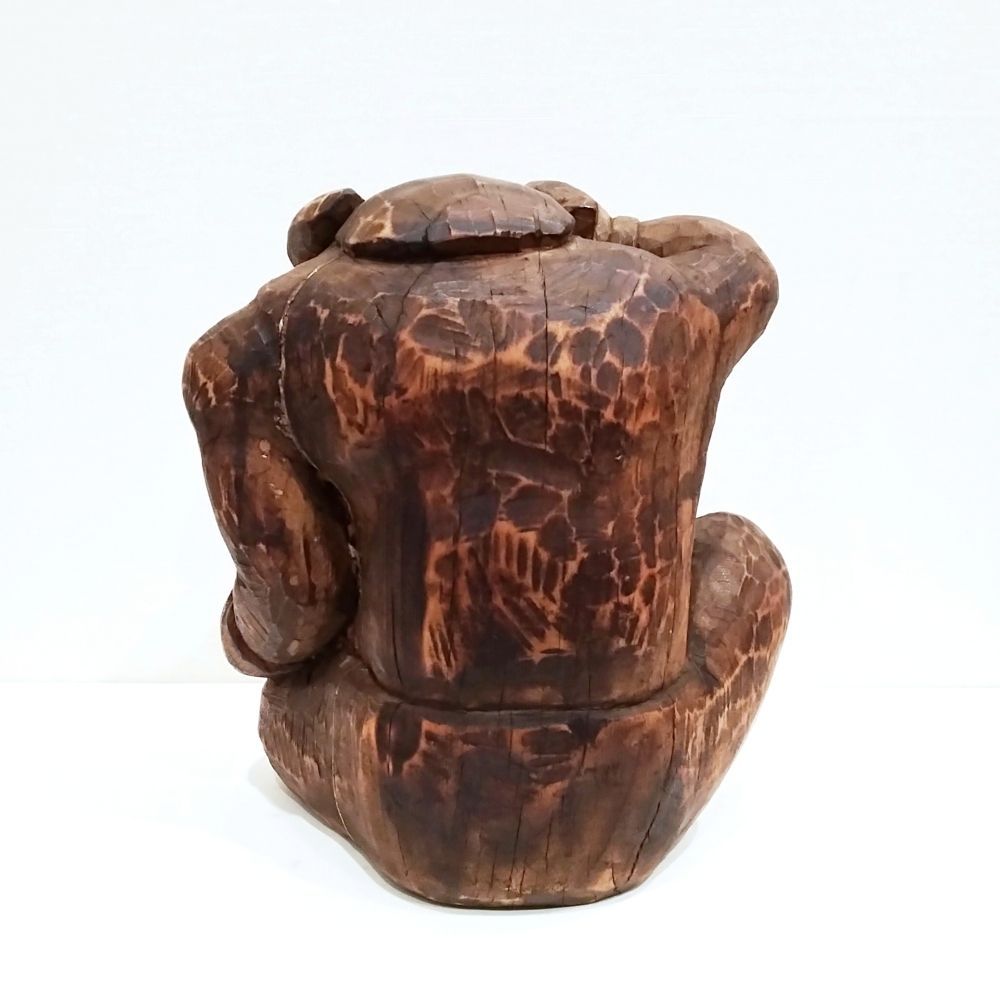 鬼坐像 アンティーク 木彫 鬼像 仏像 骨董 古美術 美術品 時代物 希少