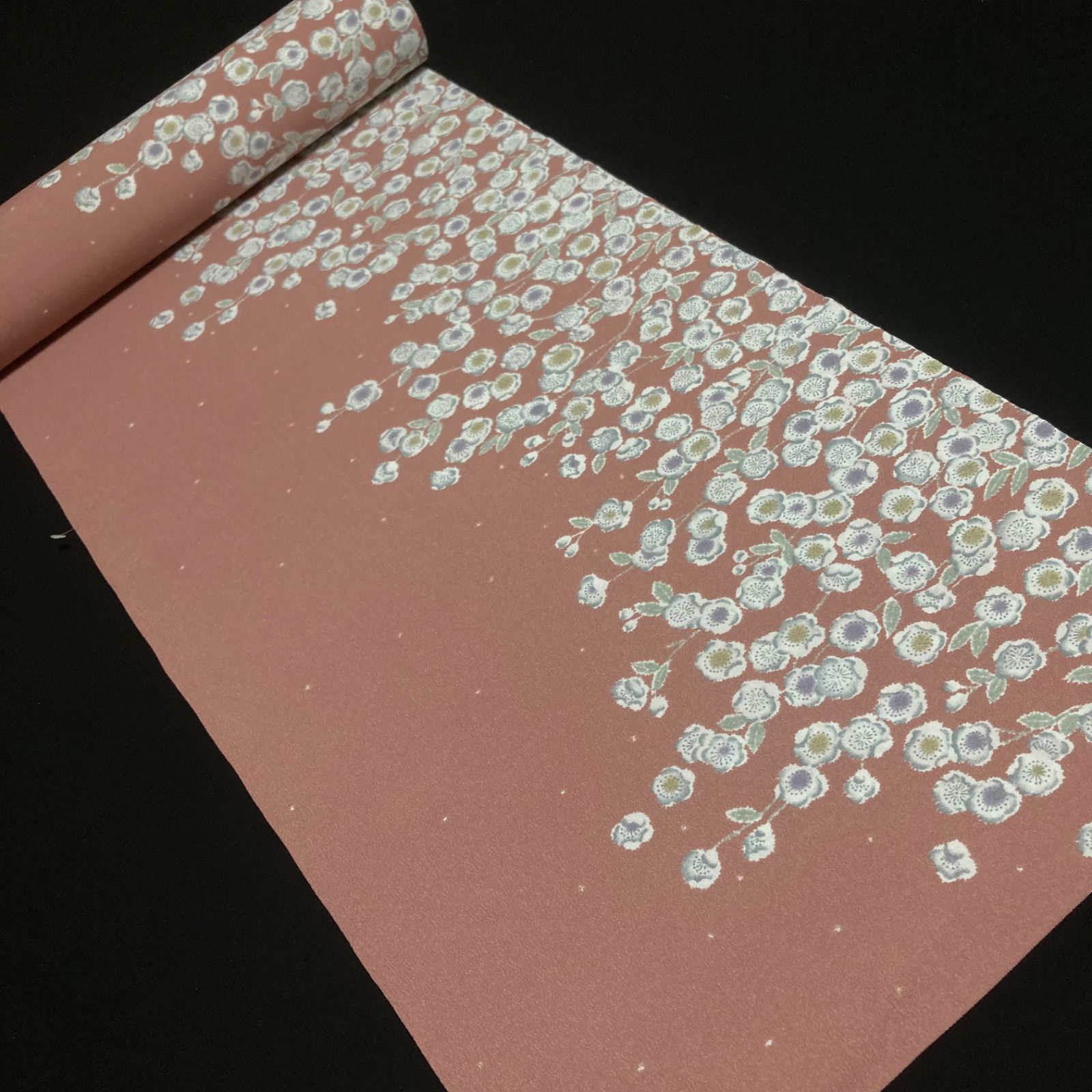 着物と帯オレンジ y 125◾️割と なポリエステル化繊着尺反物5点◾️