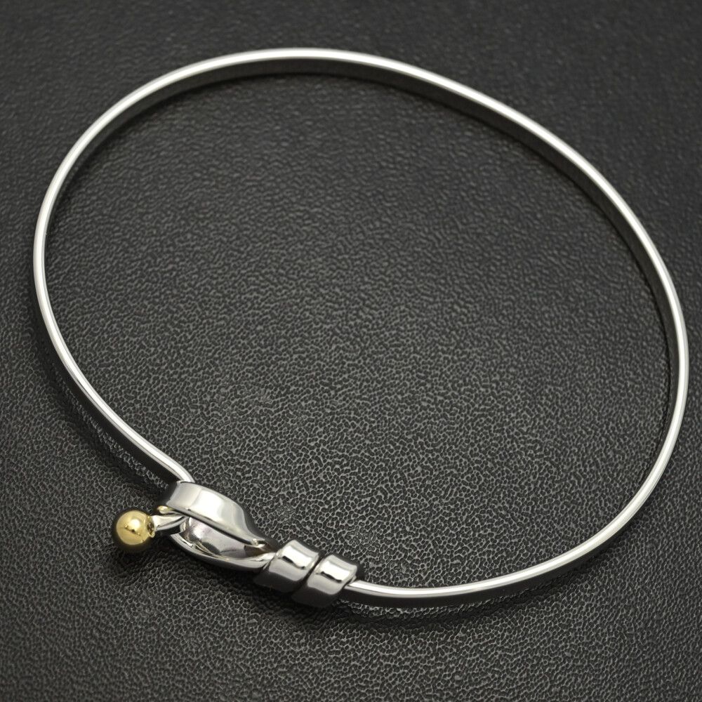 TIFFANY ＆ Co. ティファニー フック＆アイバングル/Sv925×K18/750