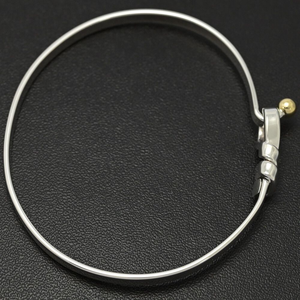 TIFFANY ＆ Co. ティファニー フック＆アイバングル/Sv925×K18/750