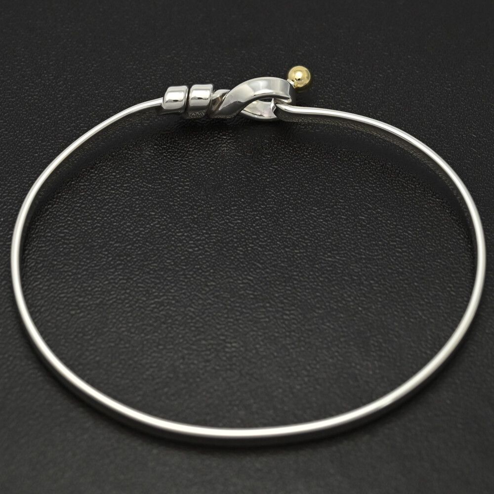 TIFFANY ＆ Co. ティファニー フック＆アイバングル/Sv925×K18/750