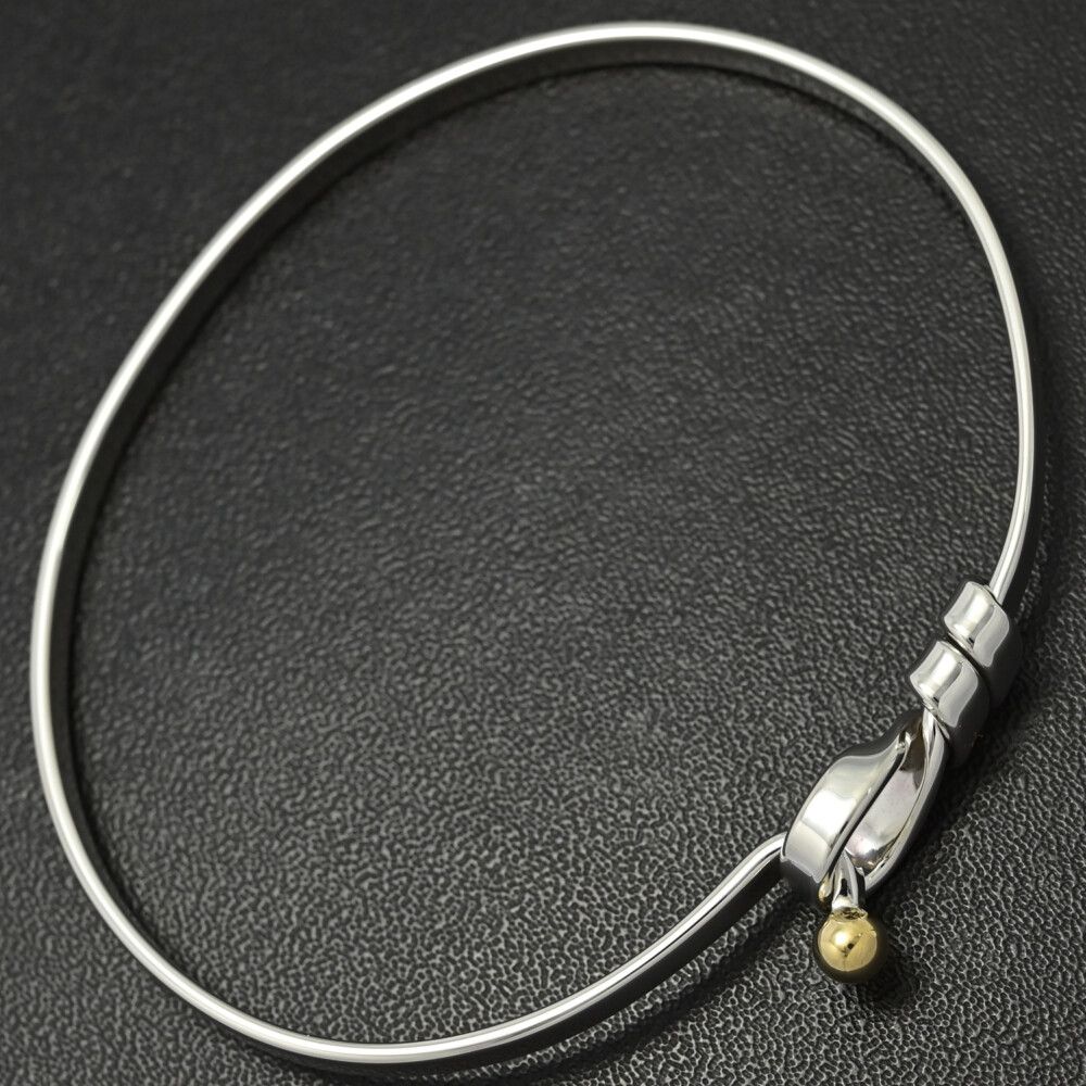 TIFFANY ＆ Co. ティファニー フック＆アイバングル/Sv925×K18/750