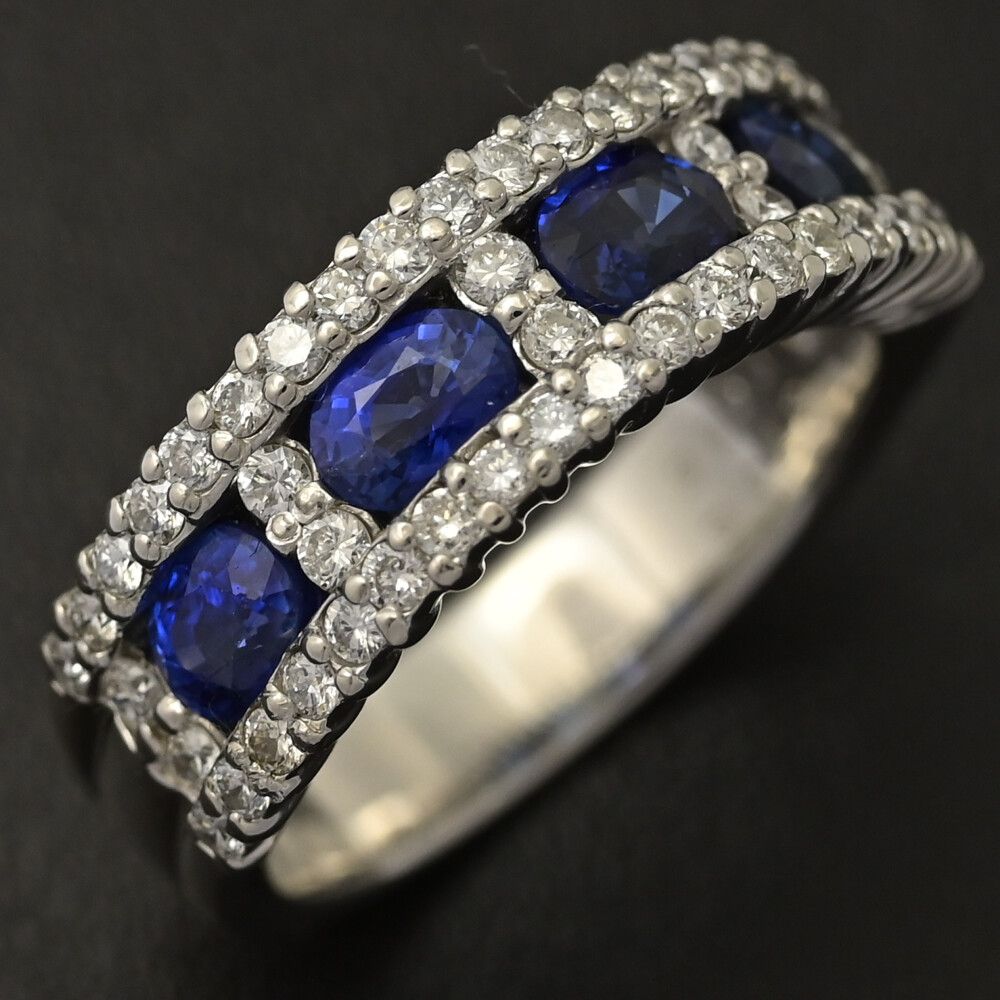 SA1.38ct/FD:0.55ct/サファイア・ダイヤモンドリング・指輪/Pt900-10.6