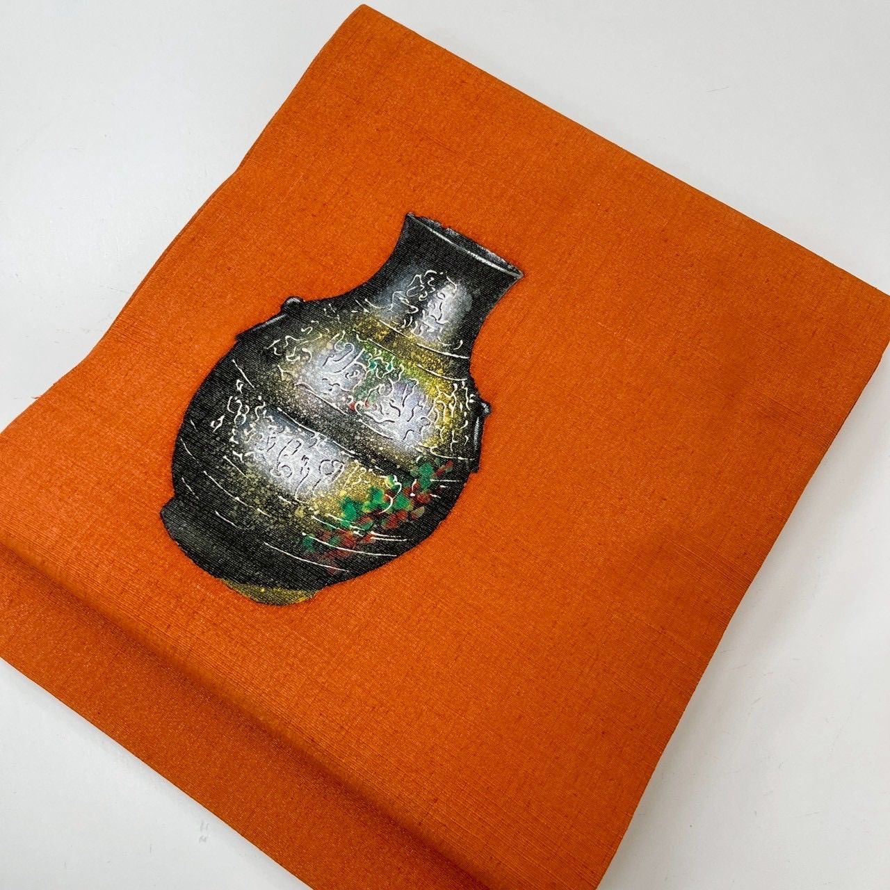 【未使用　長尺】紬　成り物　名古屋帯　作家物　　秋　帯丈374cm 帯幅31cm 名古屋帯 紬 長尺 壺 染め柄 開き名古屋 正絹 着物 MA-1783 - メルカリ