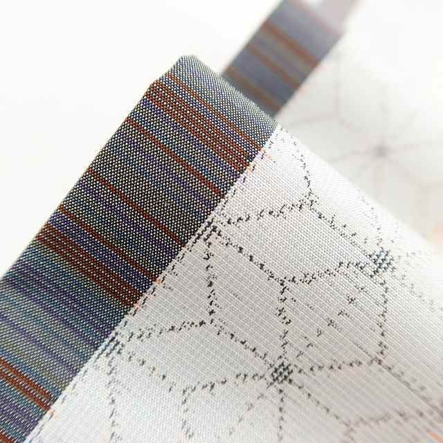 ✾まめ藤✾正絹 着物 粋なリズムに麻の葉が合いの手入れる シン 紬 U-23