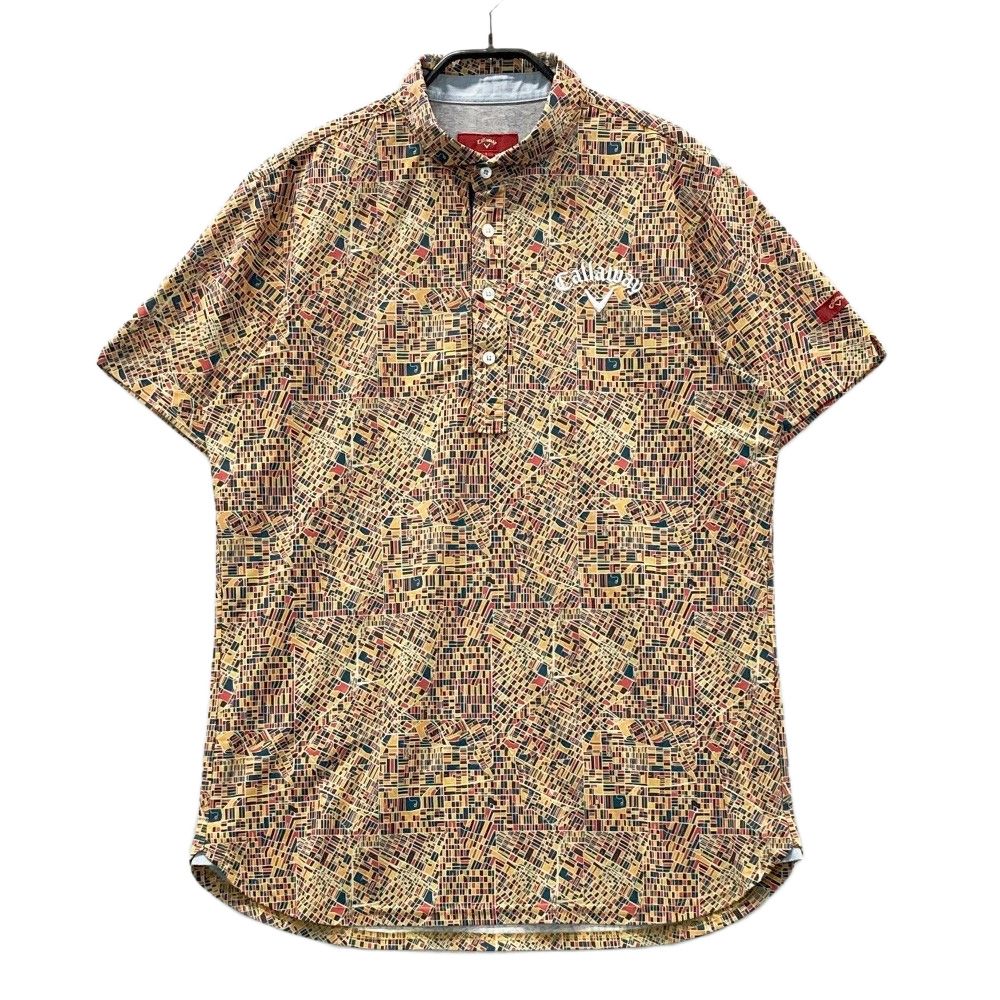 サイズ：L CALLAWAY キャロウェイ レッドレーベル 半袖ポロシャツ 総柄