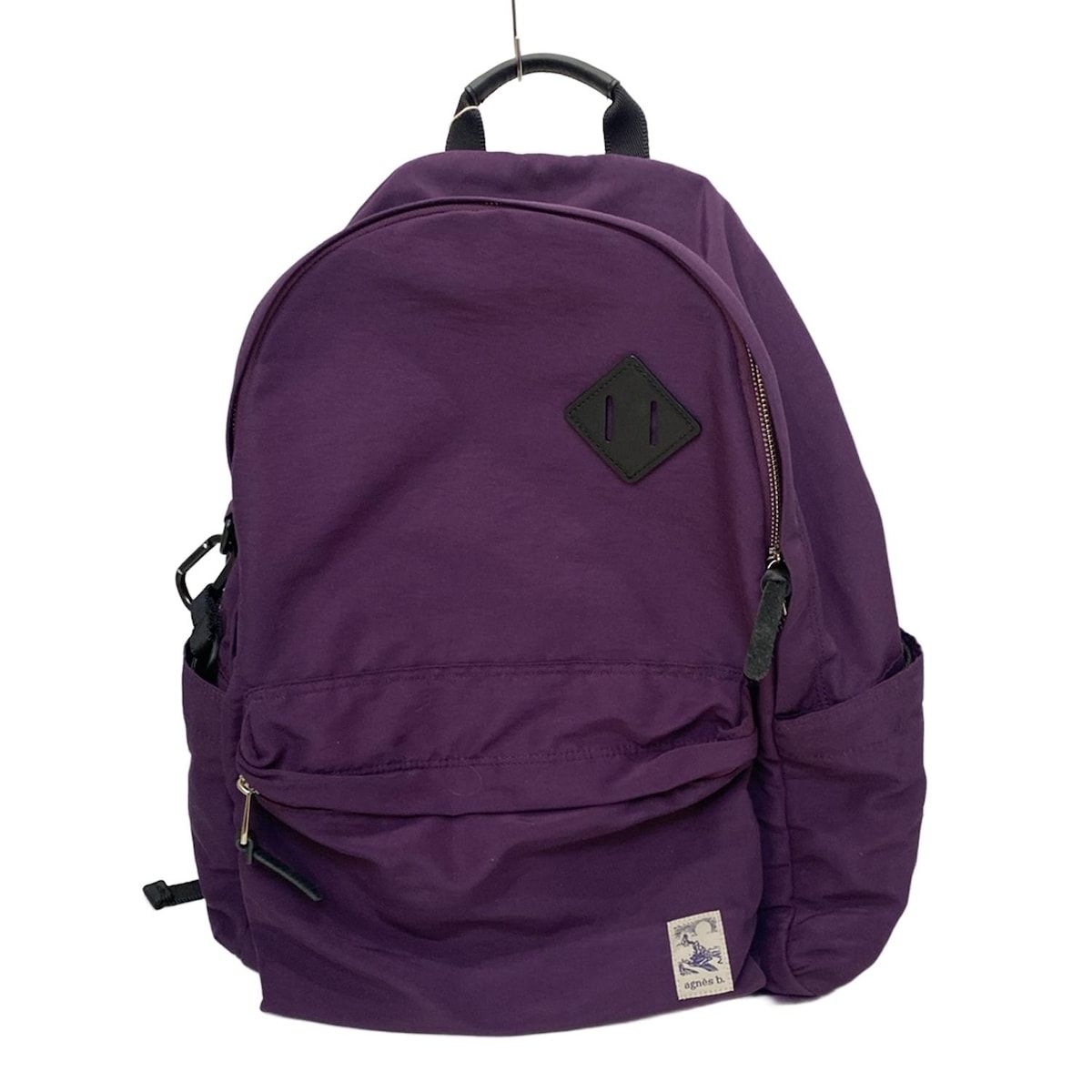 agnes b アニエスベー リュックサック - パープル×黒 コットン レザー