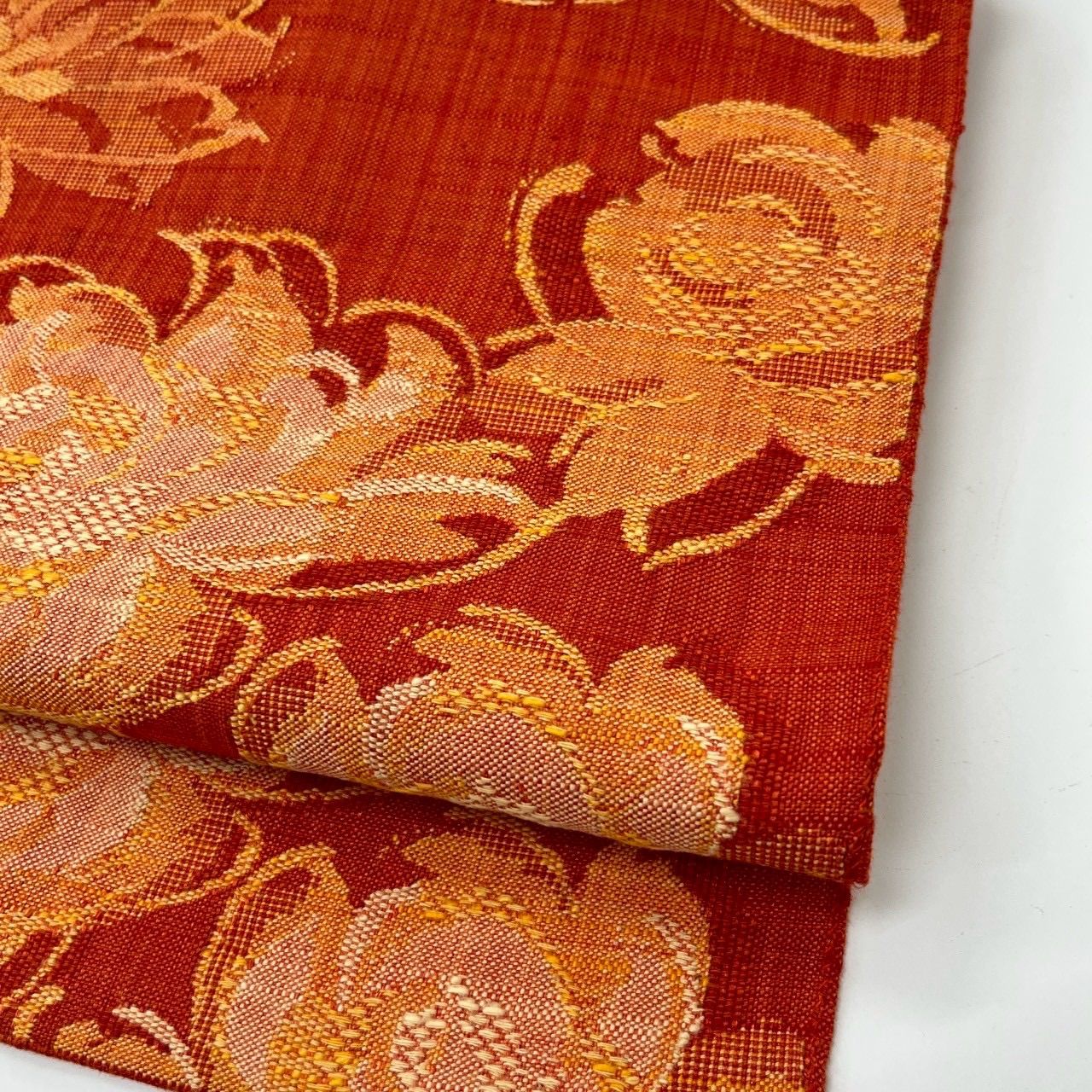 名古屋帯 真綿紬 花柄の織り出し 八寸 正絹 着物 MA-1784 - メルカリ