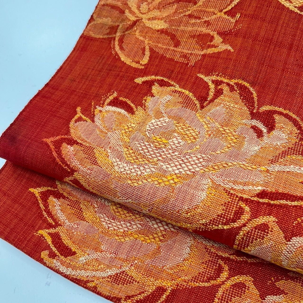 名古屋帯 真綿紬 花柄の織り出し 八寸 正絹 着物 MA-1784 - メルカリ