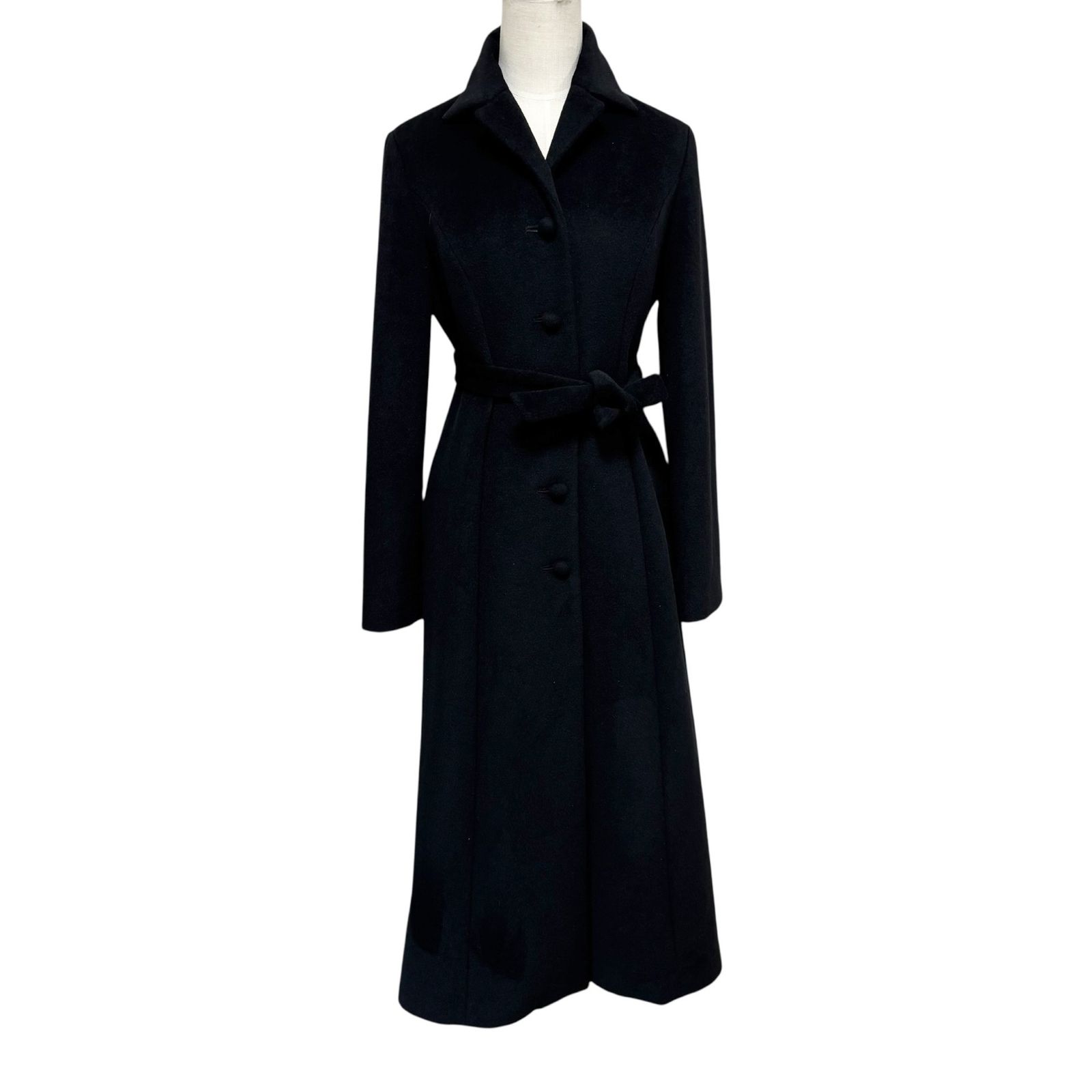 美品【値下げ】シビラ★Sybilla★コート 黒 ブラック40サイズ 古着 シビラ Sybilla アンゴラコート ロングコート クリーニング済み