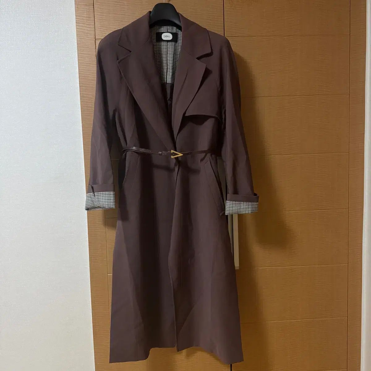 55 デュエル チェック バイ トレンチコート ブラウン