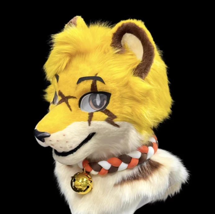 着ぐるみヘッド 犬 NO 448 黄色 全頭ヘッド ケモノ ファースーツ ぬいぐるみ コスプレ コスチューム kigurumi