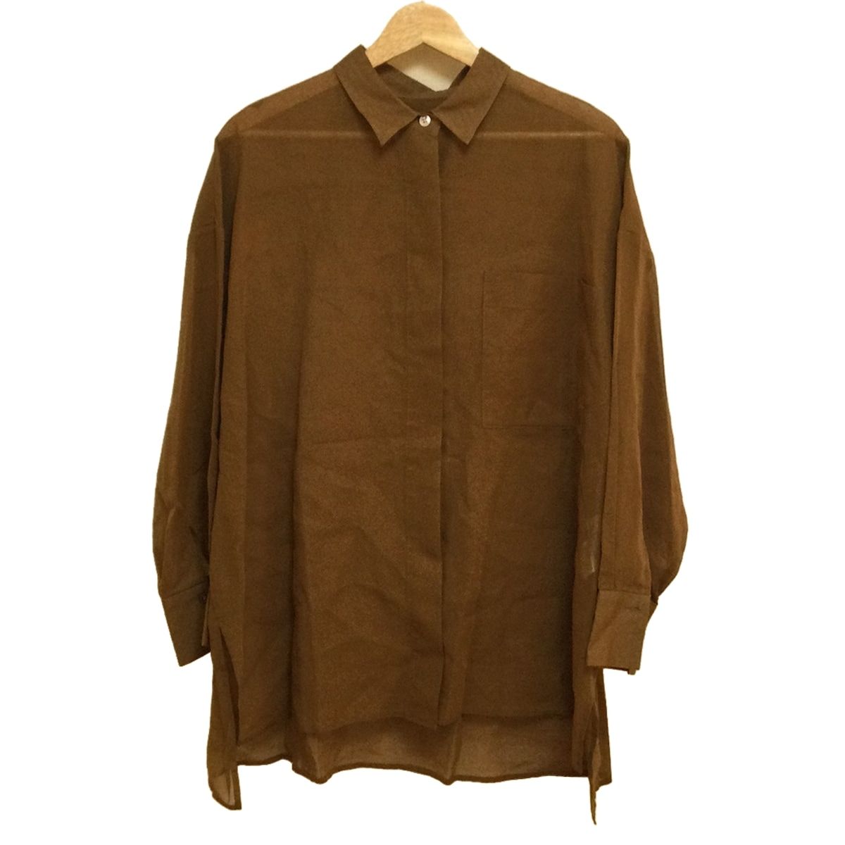 SACRA サクラ 長袖シャツブラウス サイズ38 M レディース ブラウン