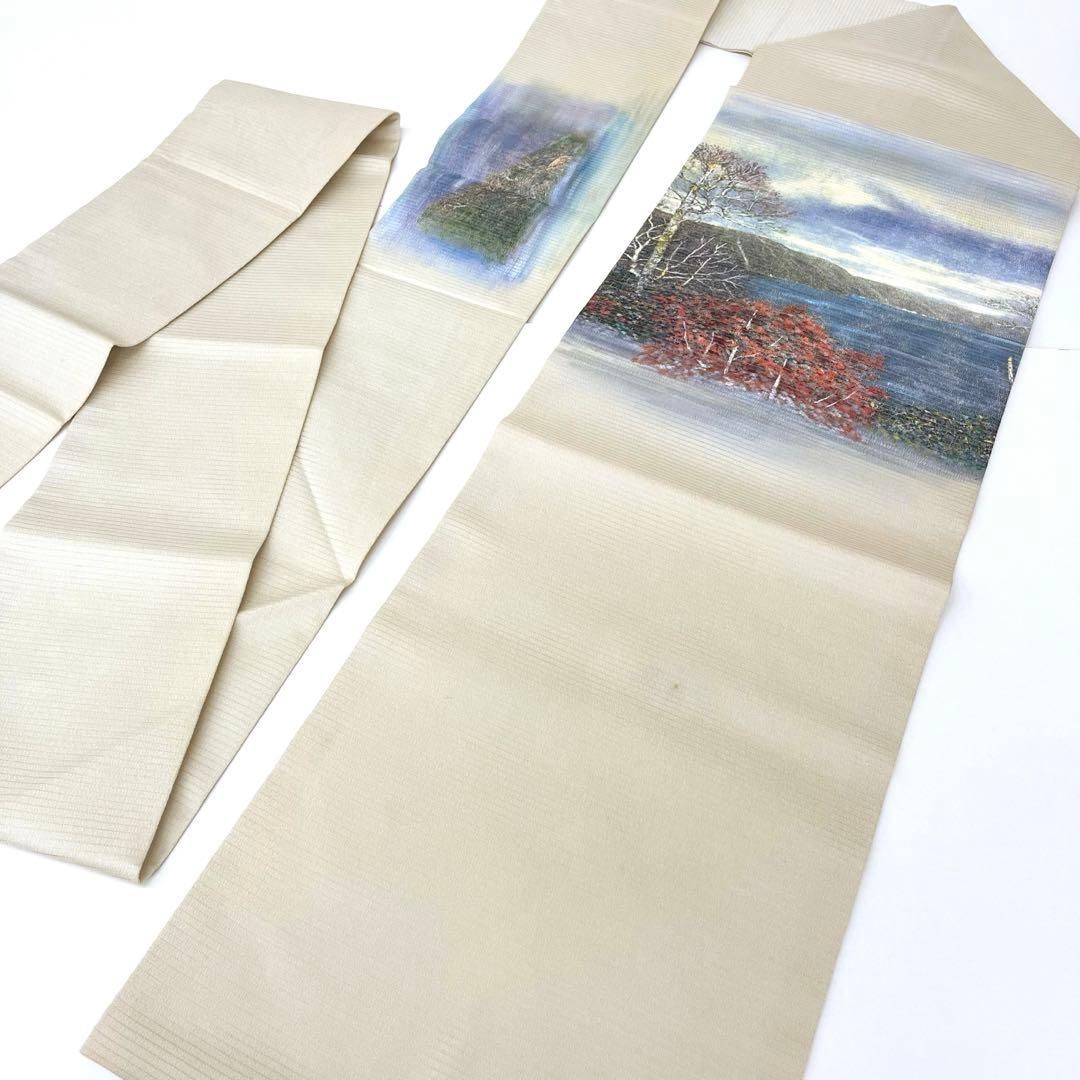 着物と帯 時流 SN 25955 s 正絹 九寸夏名古屋帯 染帯 絽 手描き 長尺