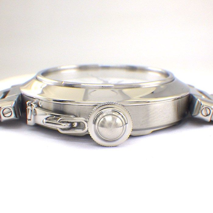 カルティエ Cartier 腕時計 パシャC ホワイト文字盤 デイト 夜光針 インデックス SS 自動巻き