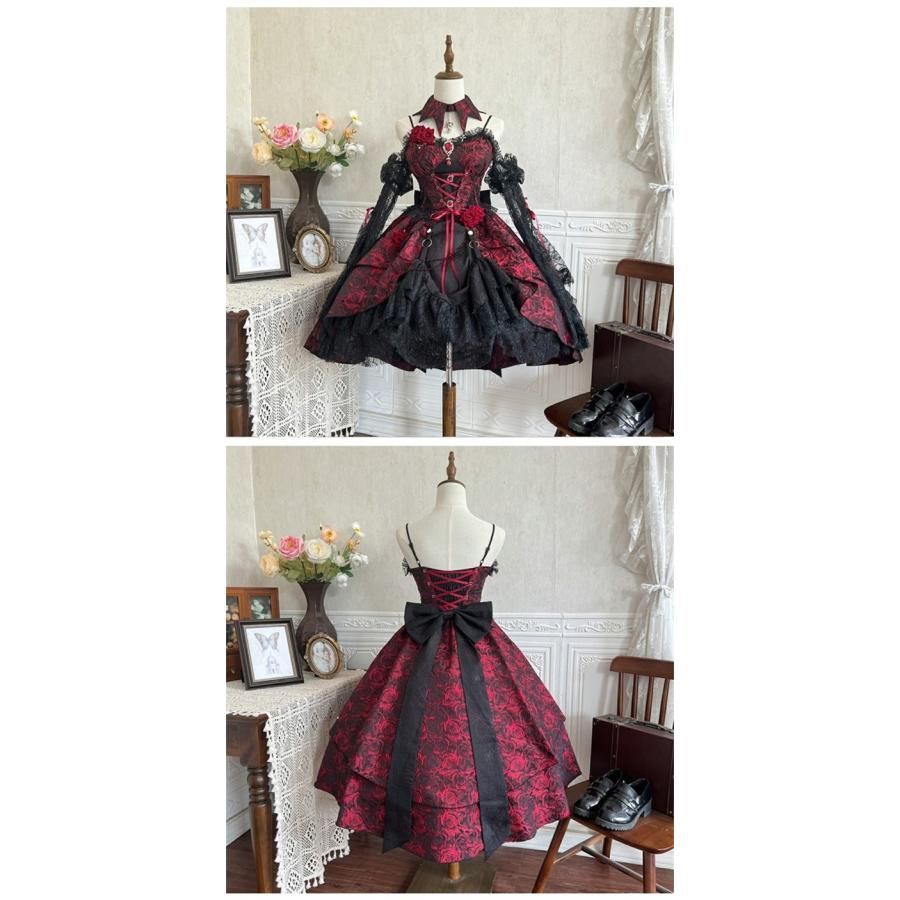 ロリータワンピース レディース キャミソール ショート丈 クラロリ