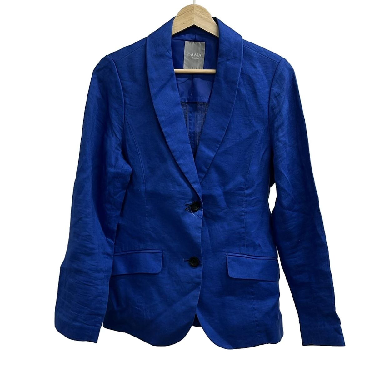 DAMAcollection ダーマ ジャケット サイズ13 AR M レディース ブルー 長袖 麻 春 秋